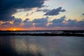 San Pedro bay in Belize at dusk Royalty Free Stock Photo