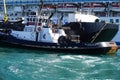 Tugboat on duty at Port of Los Angeles cruise terminal Royalty Free Stock Photo