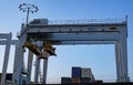 Mobile cranes, Port of Los Angeles, California. Part of the global supply chain, they move cargo containers in the harbor.