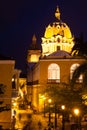 San Pedro Claver Dome Church at night Royalty Free Stock Photo