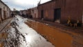 A street in San Pedro de Atacama after a heavy rain, Chile