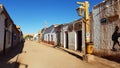 A street in San Pedro de Atacama with the typical adobe houses, Chile