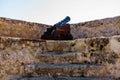 San Pedro de La roca fort walls and cannon, Santiago De Cuba, Cuba Royalty Free Stock Photo