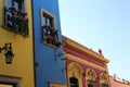San Pedro Garza Garcia, Mexico - September 25, 2022: Beautiful colorful buildings on city street