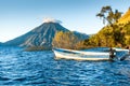 San Pedro Volcano on Lake Atitlan in Guatemalan highlands Royalty Free Stock Photo