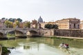 San Pietro basilica  and Sant angelo bridge  in Rome Royalty Free Stock Photo