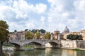 San Pietro basilica  and Sant angelo bridge in Rome Royalty Free Stock Photo