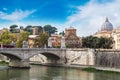 San Pietro basilica  and Sant angelo bridge in Rome Royalty Free Stock Photo