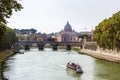 San Pietro basilica  and Sant angelo bridge  in Rome Royalty Free Stock Photo