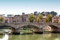 San Pietro basilica  and Sant angelo bridge  in Rome Royalty Free Stock Photo