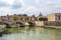 San Pietro  and Sant angelo bridge in Rome Royalty Free Stock Photo