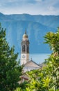 San Pietro e Paolo Church in Nesso, beautiful village on Lake Como, Lombardy, Italy. Royalty Free Stock Photo