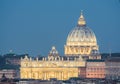 San Pietro by night, as seen from Pincio Royalty Free Stock Photo