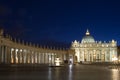 San Pietro in the night at Rome Royalty Free Stock Photo