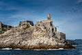 San Pietro (Saint Peter) church on cliff in Portovenere, Italy, Liguria Royalty Free Stock Photo