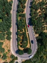 San Pietro viewpoint. Beautiful road to Positano, Amalfi, Salerno. Aerial view Italy mountains. Travel tour concept, Summer sunny