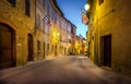 San Quirico D`orcia by night, Tuscany Royalty Free Stock Photo