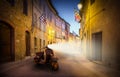 San Quirico D'orcia by night, Tuscany Royalty Free Stock Photo