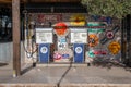 San Rafael, Argentina, June 29, 2021: retro old fuel pumps