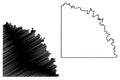San Saba County, Texas Counties in Texas, United States of America,USA, U.S., US map vector illustration, scribble sketch San