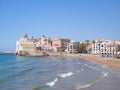San Sebastia beach located in Sitges, Spain Royalty Free Stock Photo
