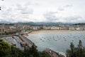 San Sebastian city beach in the Donostia San Sebastian city, Basque Country in northern Spain Royalty Free Stock Photo