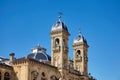 San Sebastian Donostia, Basque country, Spain: Fragment of the facade of The City Hall building Royalty Free Stock Photo