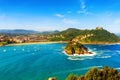 San Sebastian Donostia city, view of La Concha bay, Spain Royalty Free Stock Photo