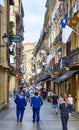 31 de Agosto street in San Sebastian Old Town. Gipuzkoa. Royalty Free Stock Photo