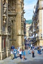 31 de Agosto street in San Sebastian Old Town. Gipuzkoa. Royalty Free Stock Photo