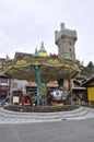 San Sebastian - Donostia, 14th april: Scene with Amusement Park from Mount Igueldo of Donostia- San Sebastian in Spain Royalty Free Stock Photo