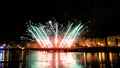 San Sebastian fireworks in summer fair Royalty Free Stock Photo