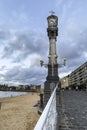 Vintage street lights at the promenade of La Concha beach