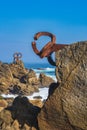 San Sebastian, Spain, April 17, 2022. Chillida's Comb of the Winds sculpture in San Sebastian, Spain.