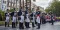 Soldiers stand in formation during Tamborrada of San Sebastian. Basque Country.