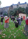 San Sebastian, Spain - Dec 12, 2022: Statues depicting traditional Basque Christmas scenes in Donosti