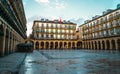 San Sebastian, Spain/Europe; 05/03/2020: The historical Plaza de la Constitucion in San Sebastian, Basque Country, Spain