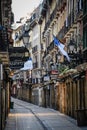 San Sebastian, Spain -  the narrow streets and Pintxo bars of Parte Vieja in the early morning Royalty Free Stock Photo