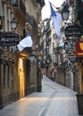 San Sebastian, Spain -  the narrow streets and Pintxo bars of Parte Vieja in the early morning Royalty Free Stock Photo
