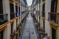 San Sebastian, Spain - the narrow streets and Pintxo bars of Parte Vieja in the early morning Royalty Free Stock Photo