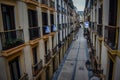 San Sebastian, Spain - the narrow streets and Pintxo bars of Parte Vieja in the early morning Royalty Free Stock Photo