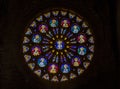 Stained glass rose window in San Bizente Eliza church in San Sebastian, Spain