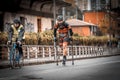 SAN SEBASTIAN, SPAIN - Nov 10, 2019: Disabled playing a race in the rain