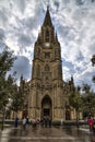 SAN SEBASTIAN, SPAIN - SEPTEMBER 30, 2015: People visiting Good Shepherd Cathedral of San Sebastian Royalty Free Stock Photo