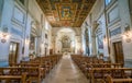 Indoor view in the Basilica of San Sebastiano Fuori Le Mura, in Rome, Italy.