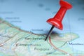 San Severo, Italy pin on map Royalty Free Stock Photo