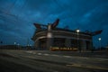 San siro stadium of milan at night with cloudy sky Royalty Free Stock Photo