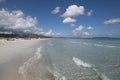 San teodoro, Sardinie-17-19-2021-Beautiful white sandy beach. Royalty Free Stock Photo