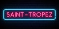 San Trope neon sign. Bright light signboard. Royalty Free Stock Photo