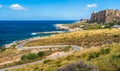 Beautiful sicilian coastline near Macari and San Vito Lo Capo. Province of Trapani, Sicily, southern Italy. Royalty Free Stock Photo